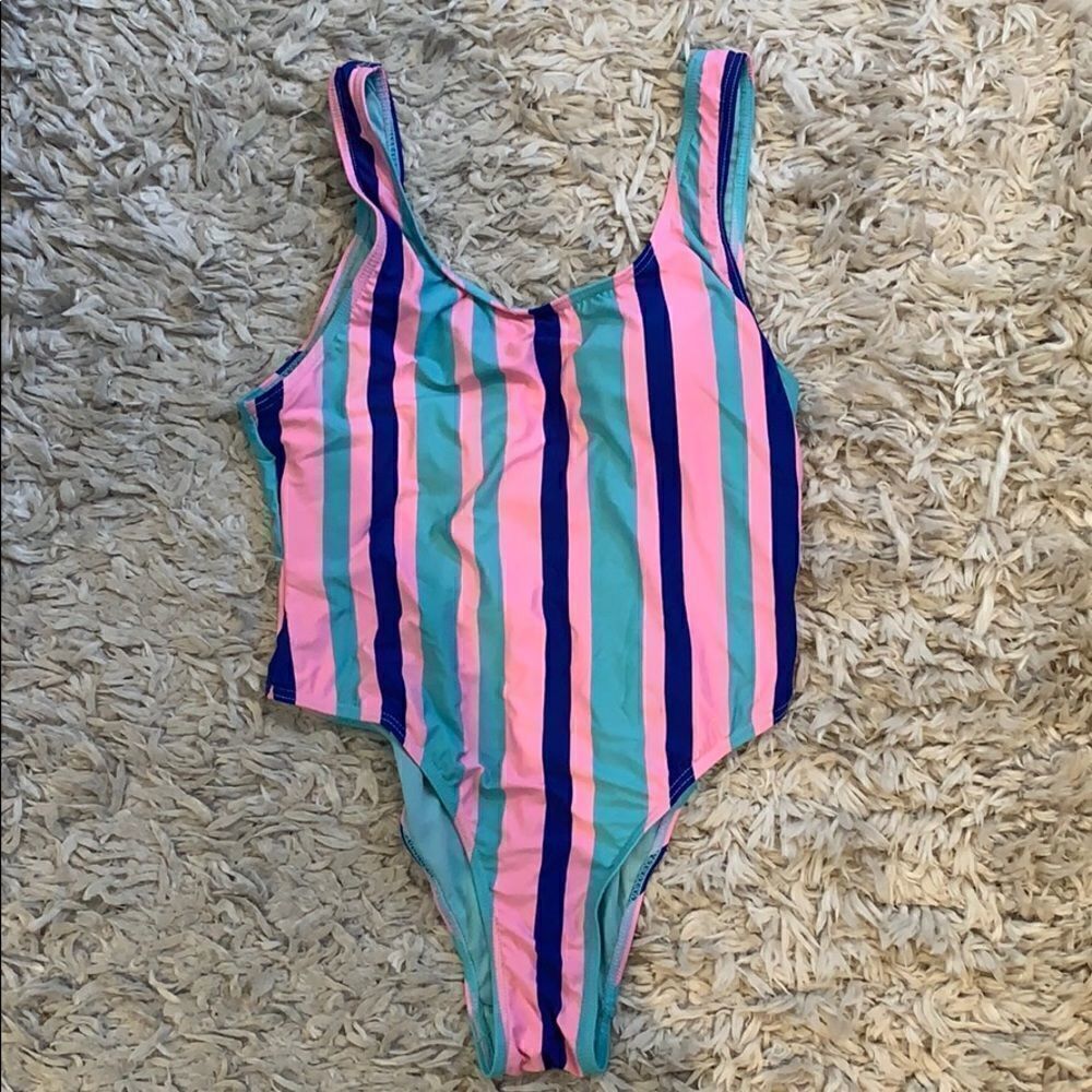 Envya swimwear Colorful striped one piece bathing suit | size S | NWT - Picture 5 of 9